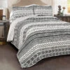 Hygge Black & White Geometric Reversible Full/Queen 3-Piece Quilt Set