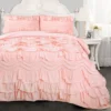 Kemmy Peachy Pink Ruffle Twin 2-Piece Quilt Set