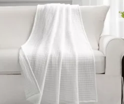 Kantha Off-White Stitch-Row Throw, (50" X 60")