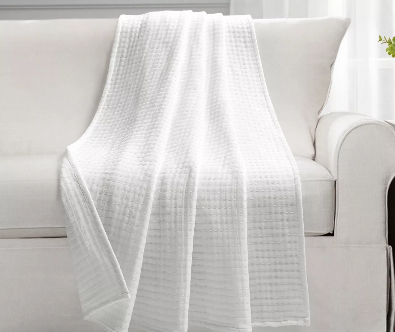 Kantha Off-White Stitch-Row Throw, (50" X 60") 1 Kantha Off-White Stitch-Row Throw, (50" X 60")