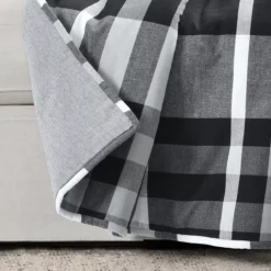 Black & White Farmhouse Plaid Throw, (50" X 60") -Home Decor Store 810553539 2