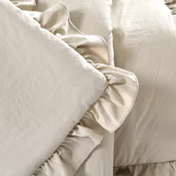 Reyna Wheat Ruffle-Trim Crinkle Throw, (50" X 60") -Home Decor Store 810553550 2