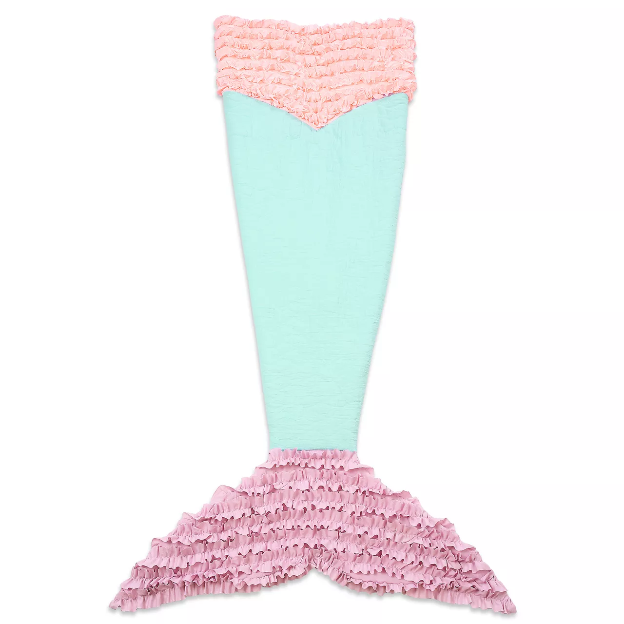 Pink & Mint Ruffle Sherpa Mermaid Tail Wearable Throw 2 Pink & Mint Ruffle Sherpa Mermaid Tail Wearable Throw - Image 2
