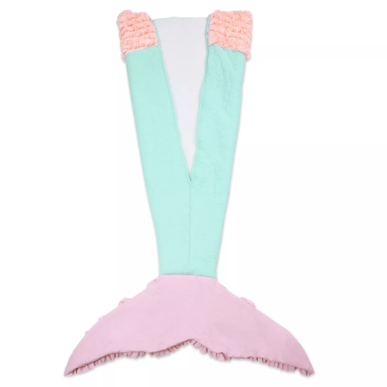 Pink & Mint Ruffle Sherpa Mermaid Tail Wearable Throw 3 Pink & Mint Ruffle Sherpa Mermaid Tail Wearable Throw - Image 3