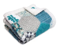 Briley Geometric Hexagon Quilted Sherpa Throw -Home Decor Store 810553560 2