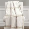 Farmhouse Beige & Sand Stripe Throw, (50" X 60")