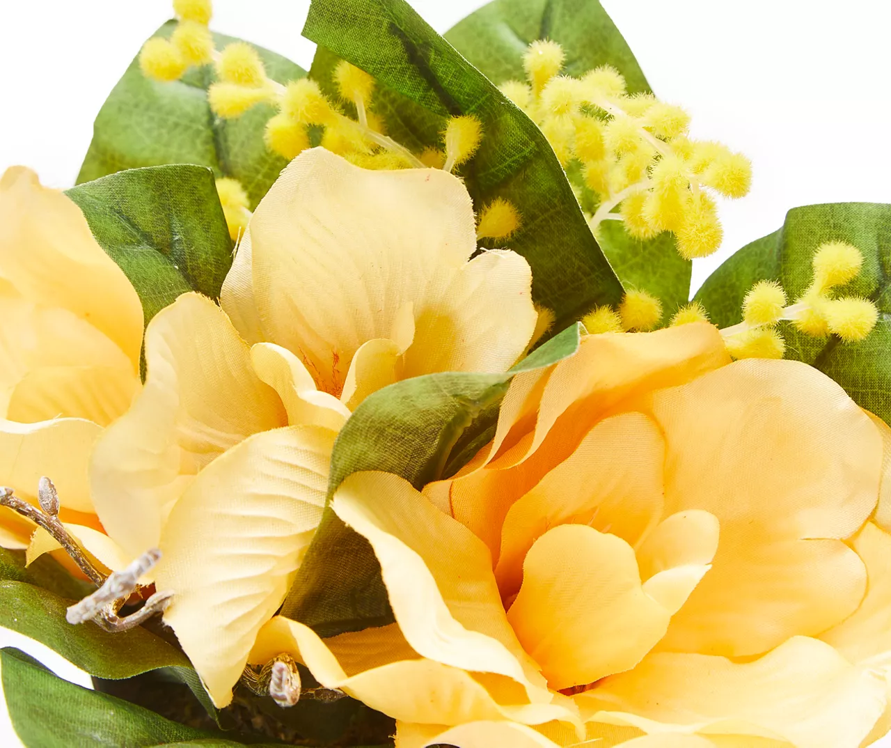 Orange Artificial Magnolia In Galvanized Pot 2 Orange Artificial Magnolia In Galvanized Pot - Image 2