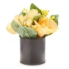 Orange Artificial Magnolia In Galvanized Pot