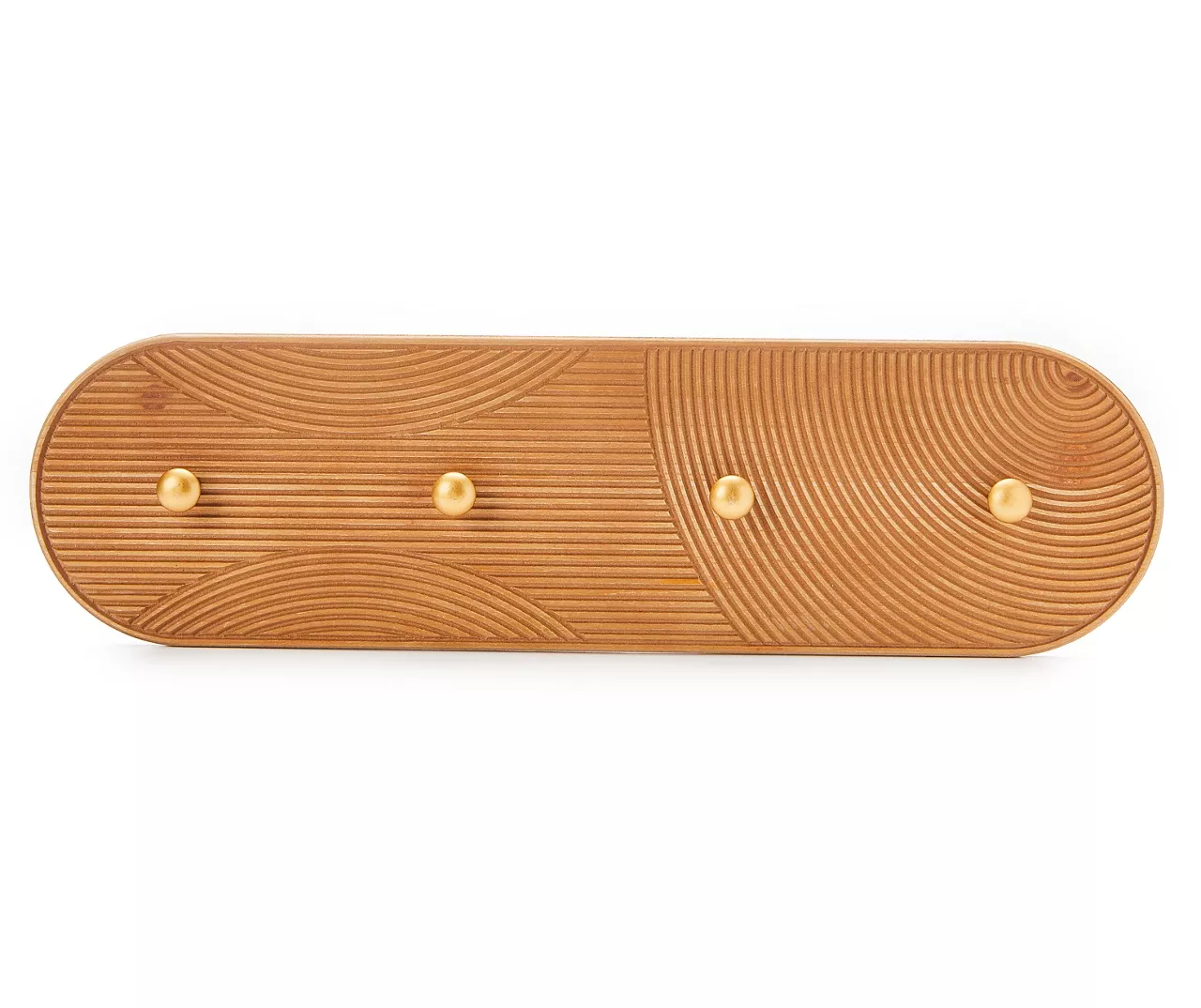 Brown & Gold Carved Linework Wall Plaque With Hooks 1 Brown & Gold Carved Linework Wall Plaque With Hooks