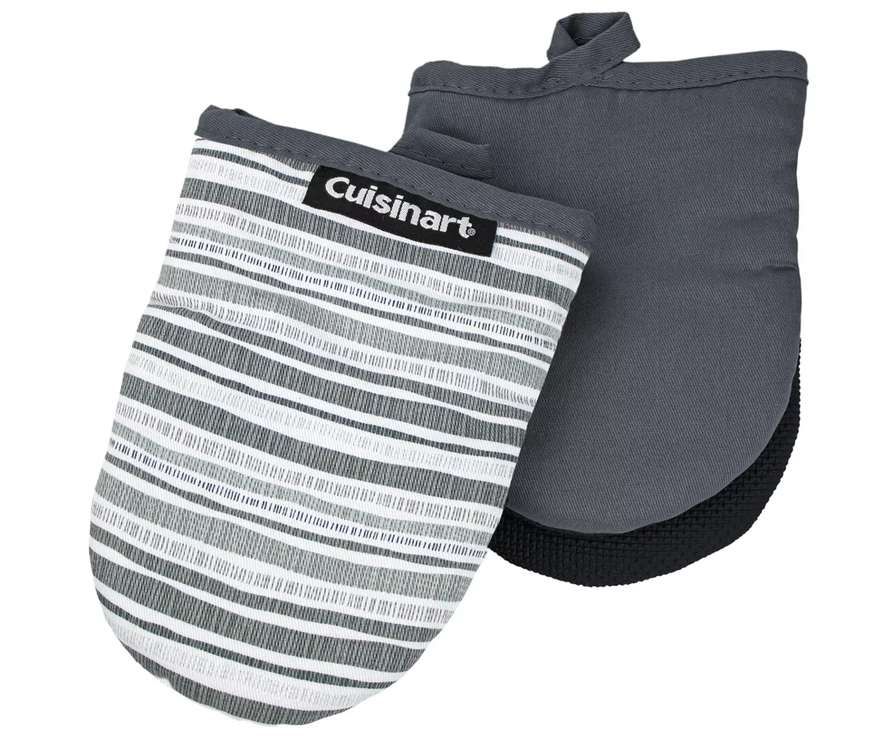Cuisinart Castlerock Gray & White Dashed Stripe Mini Oven Mitt, 2-Pack 1 Cuisinart Castlerock Gray & White Dashed Stripe Mini Oven Mitt, 2-Pack