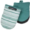 Cuisinart Oil Blue Teal & White Dashed Stripe Mini Oven Mitt, 2-Pack