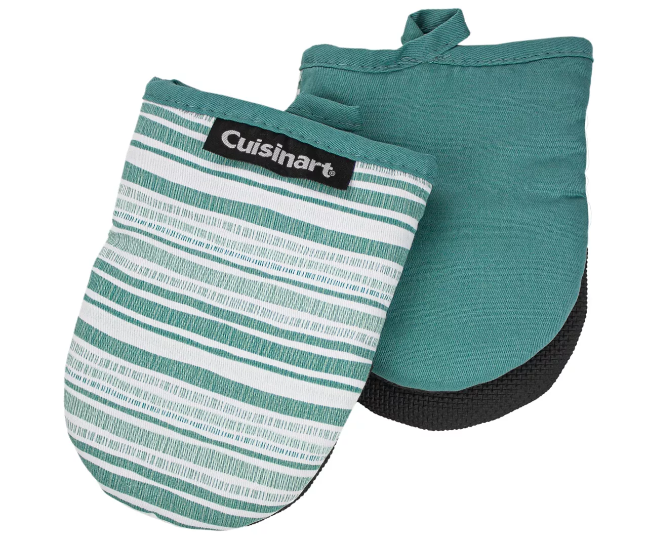 Cuisinart Oil Blue Teal & White Dashed Stripe Mini Oven Mitt, 2-Pack 1 Cuisinart Oil Blue Teal & White Dashed Stripe Mini Oven Mitt, 2-Pack