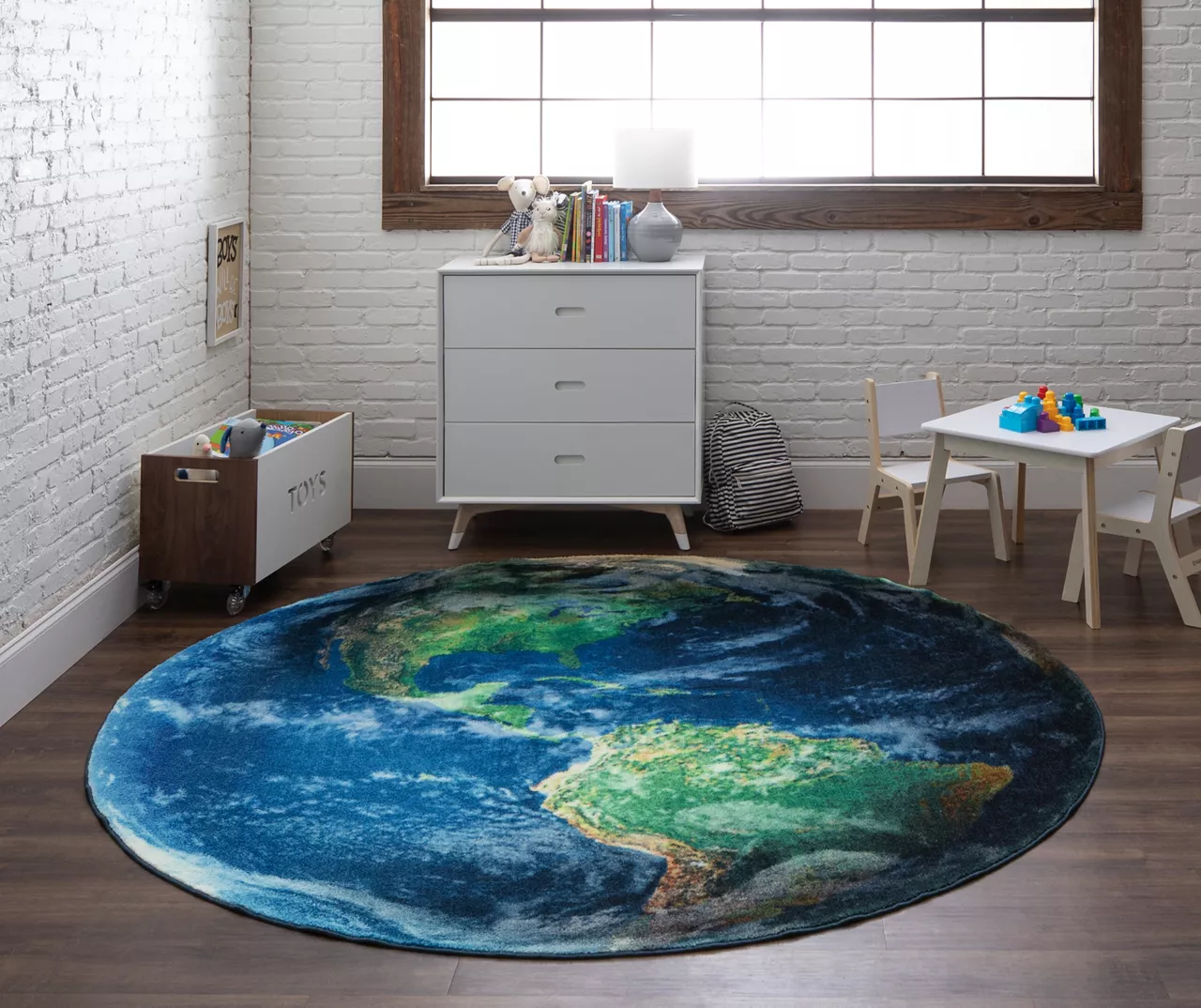 Mohawk Navy Western Hemisphere Earth Round Area Rug 13 Mohawk Navy Western Hemisphere Earth Round Area Rug - Image 13