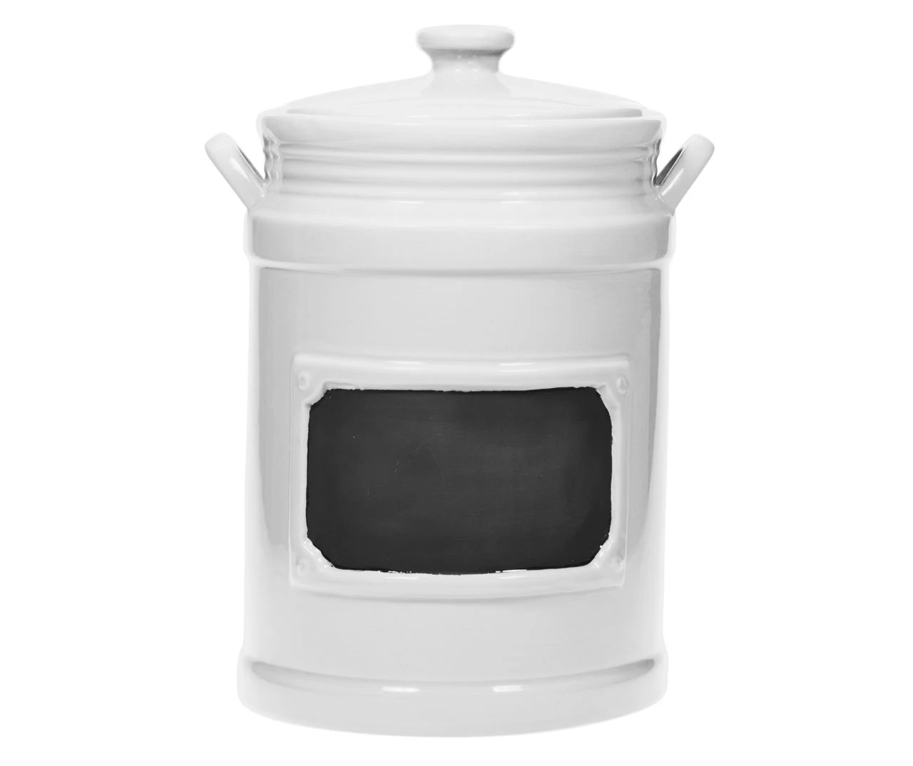 White Farmhouse Chalkboard Canister With Lid, 67 Oz. 1 White Farmhouse Chalkboard Canister With Lid, 67 Oz.