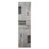 Destan Charcoal & Gray Patchwork Runner Rug, (2' X 7')