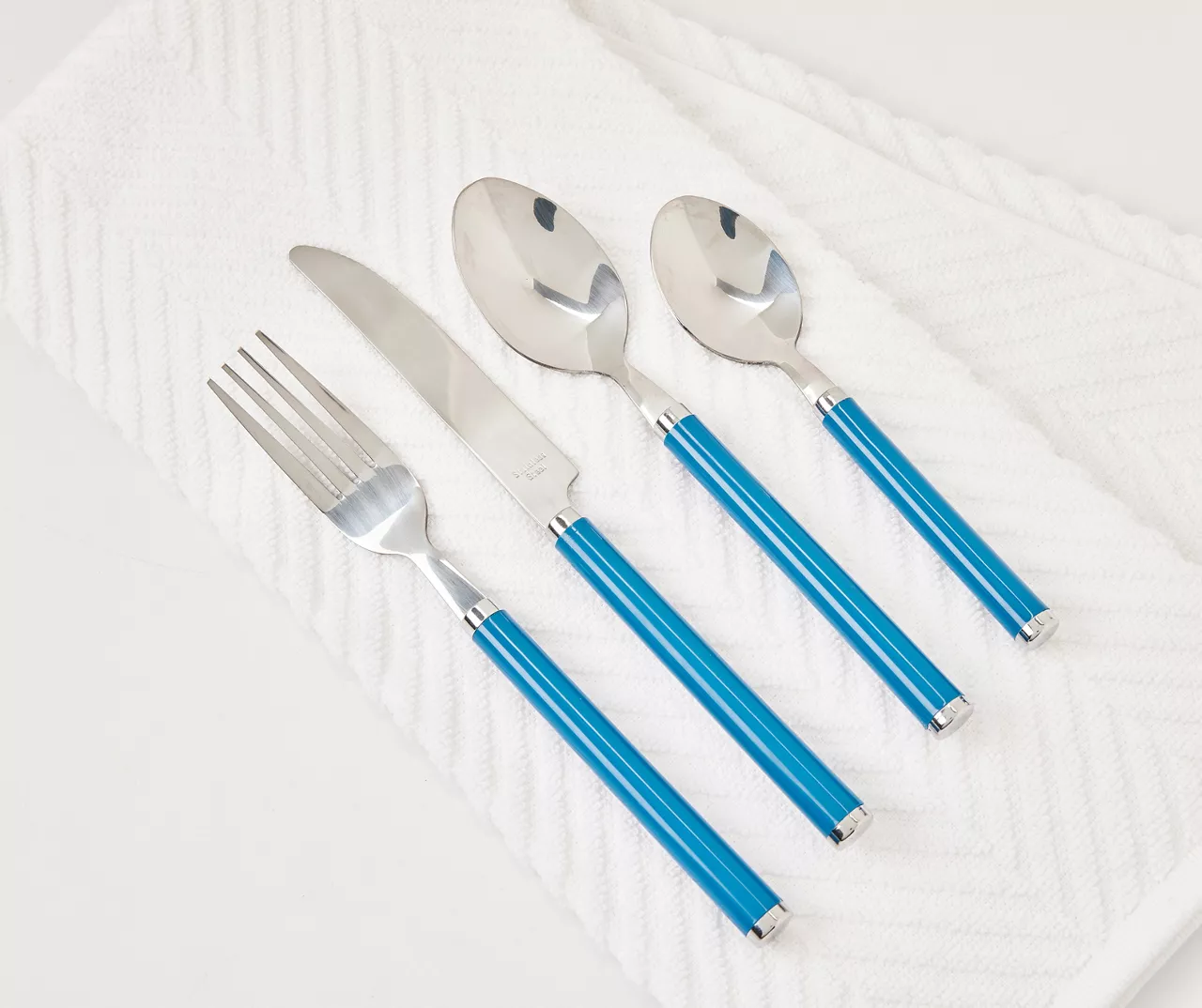 Real Living Teal Handle 16-Piece Flatware Set 2 Real Living Teal Handle 16-Piece Flatware Set - Image 2