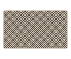 Beige & Charcoal Diamond Lattice Jacquard Kitchen Mat, (18" X 30")