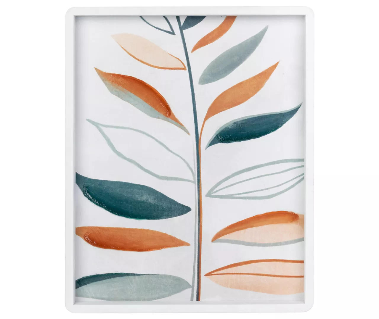 Dark Teal & Orange Leaves Rounded-Corner Framed Wall Plaque 1 Dark Teal & Orange Leaves Rounded-Corner Framed Wall Plaque