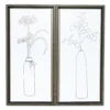White & Black Floral Framed Canvas, 2-Pack