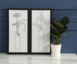 White & Black Floral Framed Canvas, 2-Pack -Home Decor Store 810564782 2