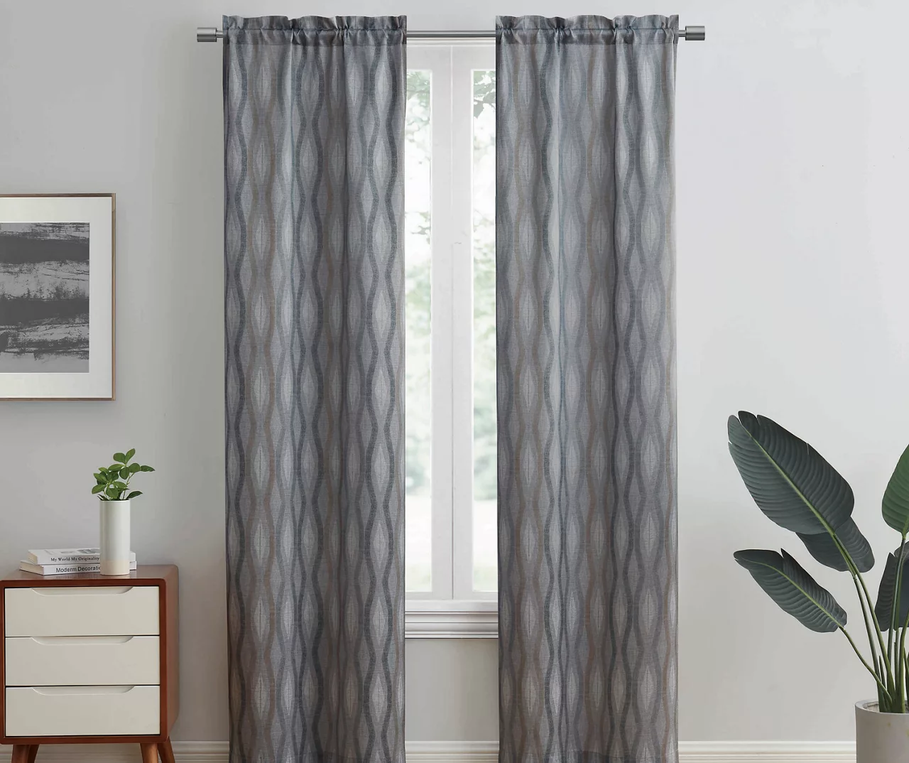 Sundown Indira Geometric Room-Darkening Curtain Panel Pair 2 Sundown Indira Geometric Room-Darkening Curtain Panel Pair - Image 2