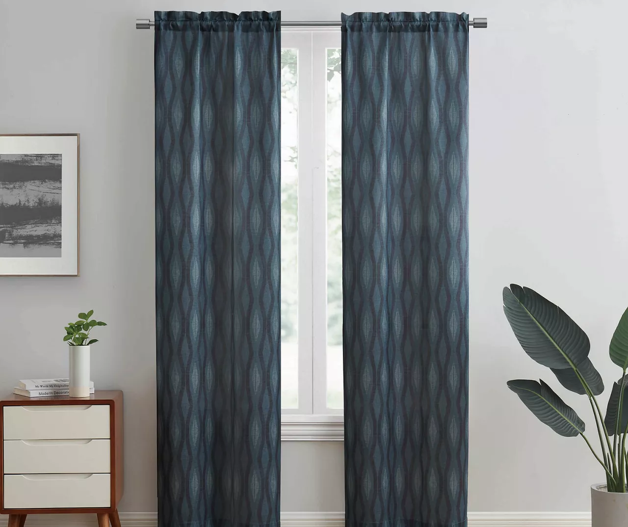 Sundown Indira Geometric Room-Darkening Curtain Panel Pair 1 Sundown Indira Geometric Room-Darkening Curtain Panel Pair