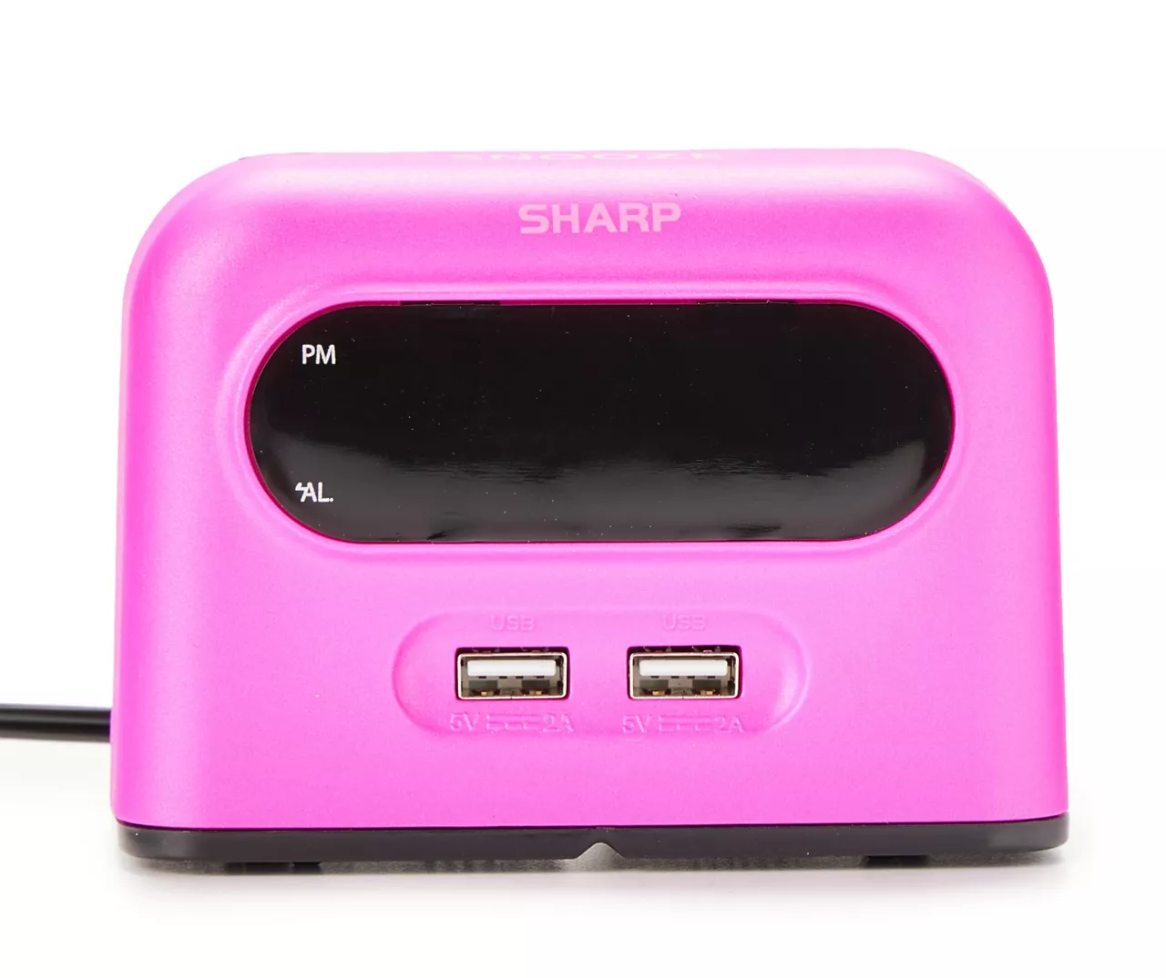 Sharp Metallic Pink Digital Alarm Clock With USB Ports 2 Sharp Metallic Pink Digital Alarm Clock With USB Ports - Image 2