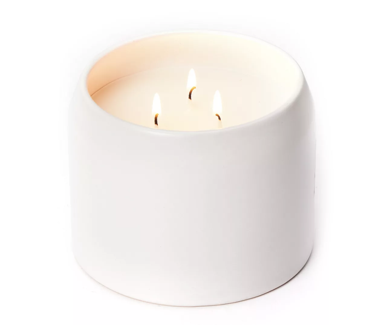 White Cashmere White Matte Ceramic 3-Wick Jar Candle, 19 Oz. 2 White Cashmere White Matte Ceramic 3-Wick Jar Candle, 19 Oz. - Image 2