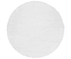 My Magic Carpet White Washable Round Shag Area Rug, (6')