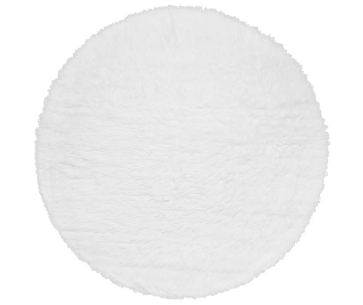 My Magic Carpet White Washable Round Shag Area Rug, (6') 1 My Magic Carpet White Washable Round Shag Area Rug, (6')