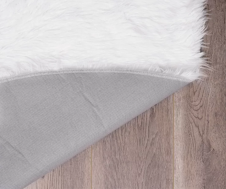 My Magic Carpet White Washable Round Shag Area Rug, (6') 5 My Magic Carpet White Washable Round Shag Area Rug, (6') - Image 5