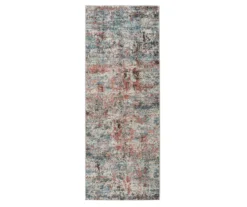 Fielding Brown & Blue Abstract Runner Rug, (2.5' X 7')