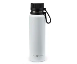 White Double Wall Stainless Steel Insulated Sports Bottle, 24 Oz.
