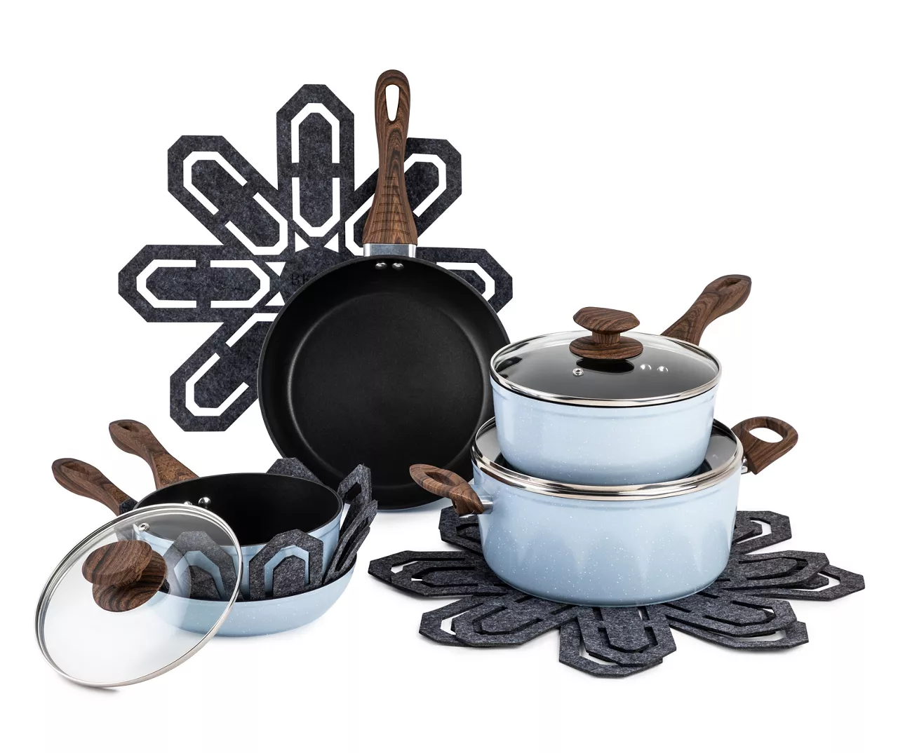 Blue Solstice 12-Piece Nonstick Cookware Set 1 Blue Solstice 12-Piece Nonstick Cookware Set