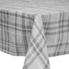 Cuisinart High Rise Gray & White Plaid Fabric Tablecloth
