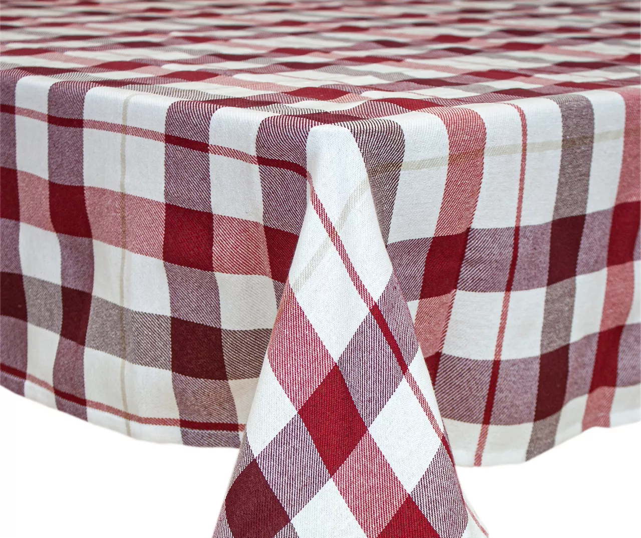 Cuisinart Scarlet Sage & White Plaid Fabric Tablecloth 1 Cuisinart Scarlet Sage & White Plaid Fabric Tablecloth