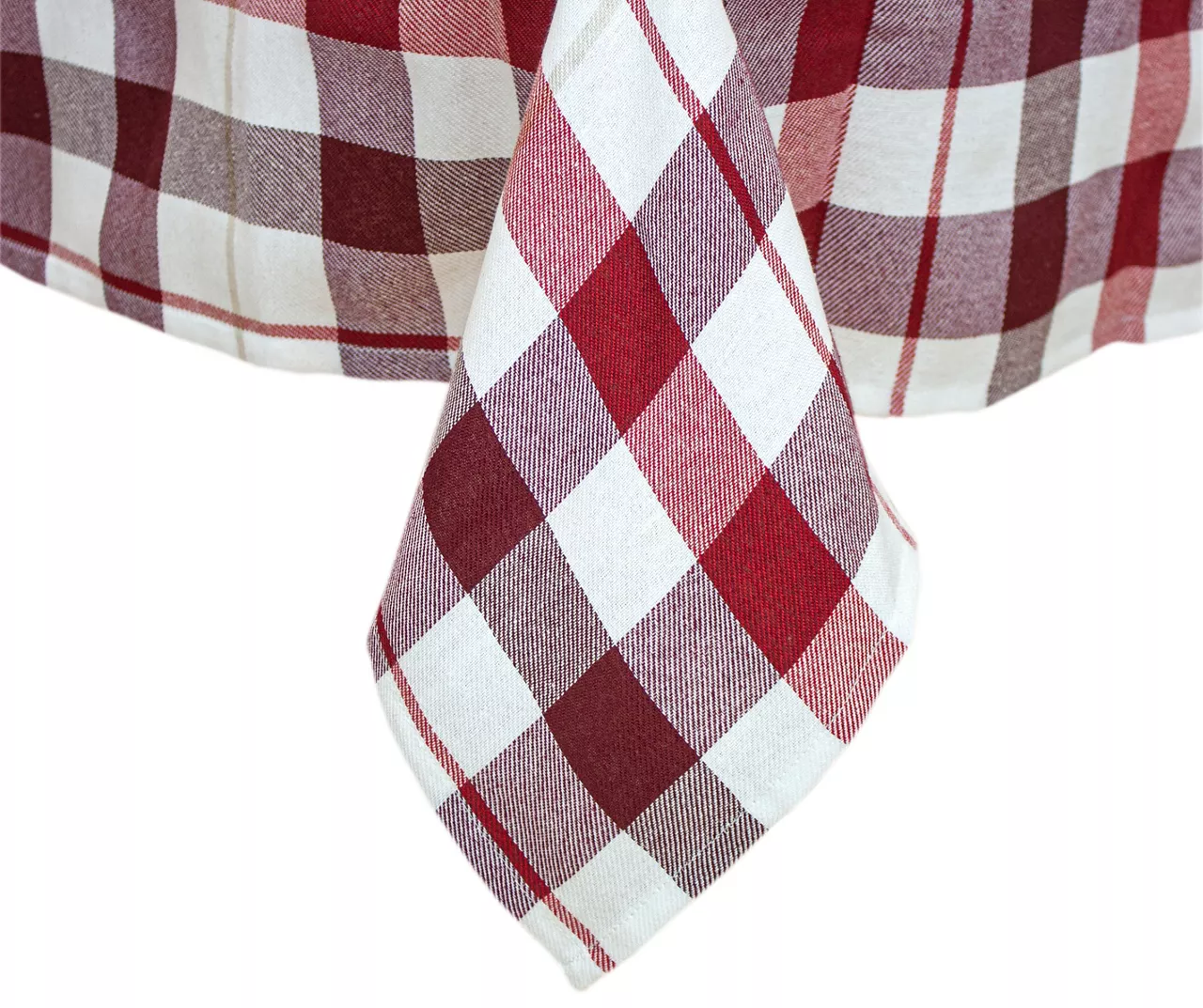 Cuisinart Scarlet Sage & White Plaid Fabric Tablecloth 2 Cuisinart Scarlet Sage & White Plaid Fabric Tablecloth - Image 2
