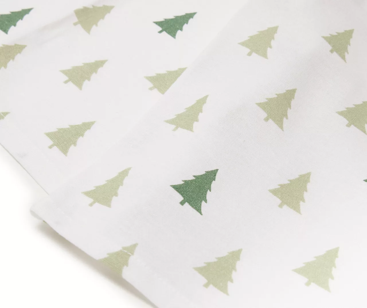 Arctic Enchantment White & Green Christmas Trees Fabric Tablecloth 3 Arctic Enchantment White & Green Christmas Trees Fabric Tablecloth - Image 3