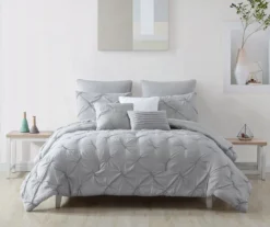 Cara Silver Tufted King 8-Piece Comforter Set