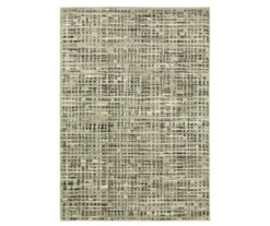 Senet Beige & Gray Abstract Crosshatch Area Rug, (2' X 3')