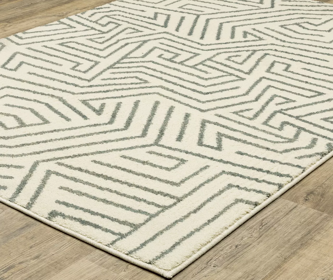 Senyor Beige & Gray Geometric Linework Area Rug, (7.1' X 10') 1 Senyor Beige & Gray Geometric Linework Area Rug, (7.1' X 10')