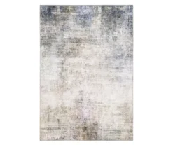 Mykell Beige & Blue Abstract Area Rug, (2' X 8')