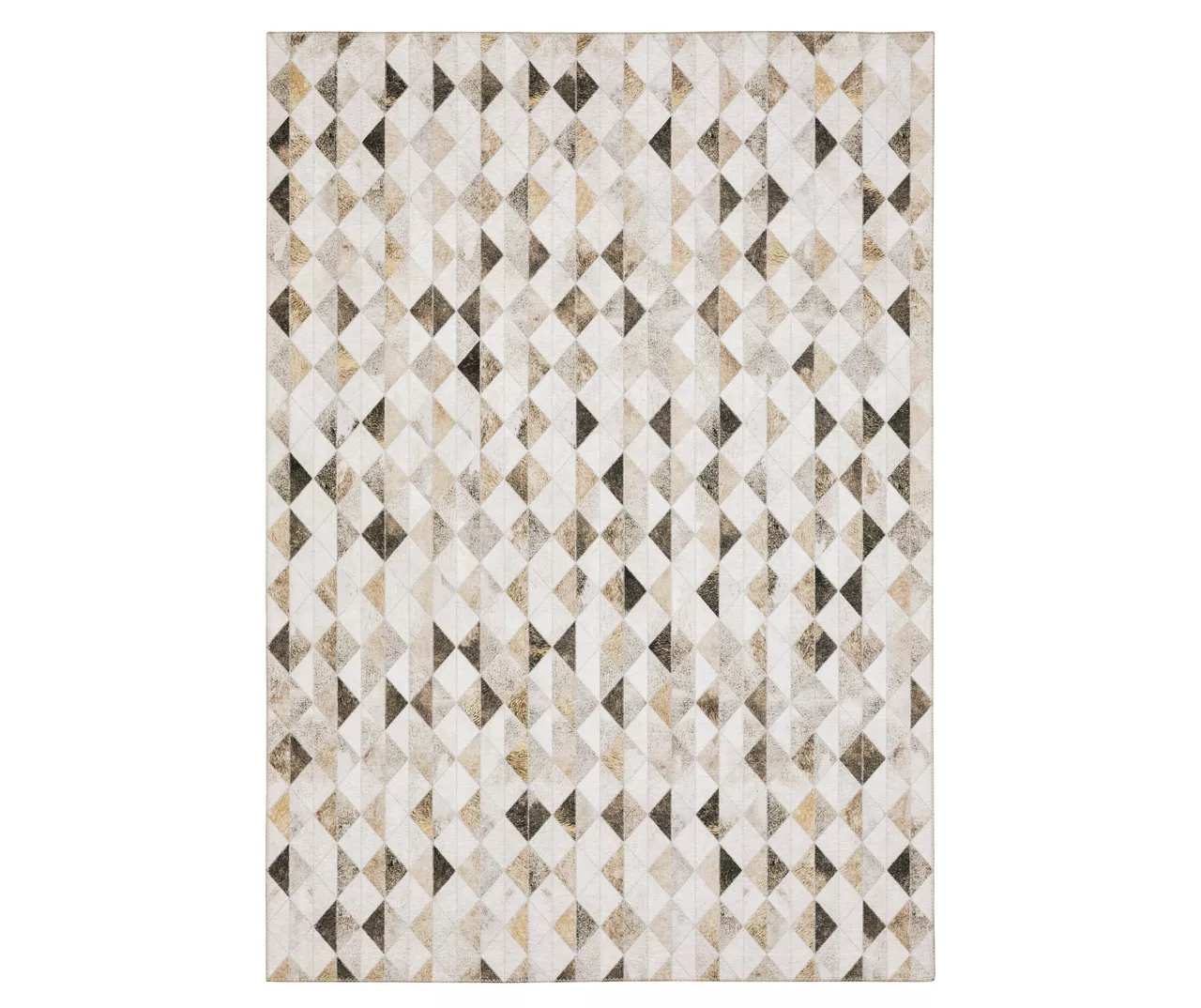 Myler Beige & Gray Faux Hide Geometric Area Rug, (2' X 8') 1 Myler Beige & Gray Faux Hide Geometric Area Rug, (2' X 8')
