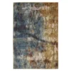 Velimeere Blue & Gold Abstract Area Rug, (5.3' X 7.3')