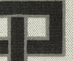 Torbet Beige & Black Loop Border Outdoor Area Rug, (5.3' X 7.3') -Home Decor Store 810584710 41