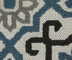 Torance Beige & Blue Linework Medallion Outdoor Area Rug, (3.3' X 5') -Home Decor Store 810584739 4