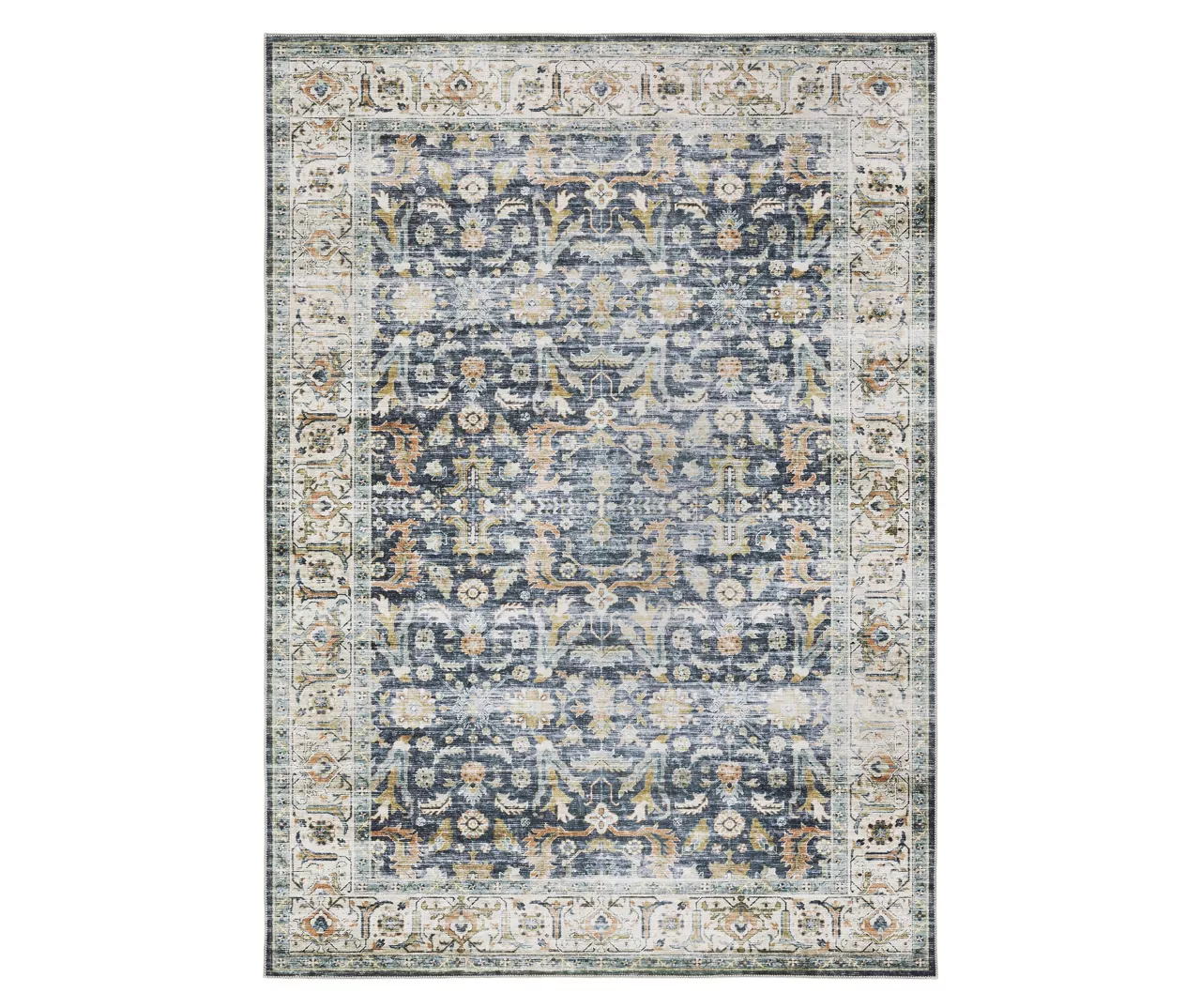 Chandler Blue & Brown Floral Area Rug 4 Chandler Blue & Brown Floral Area Rug - Image 4