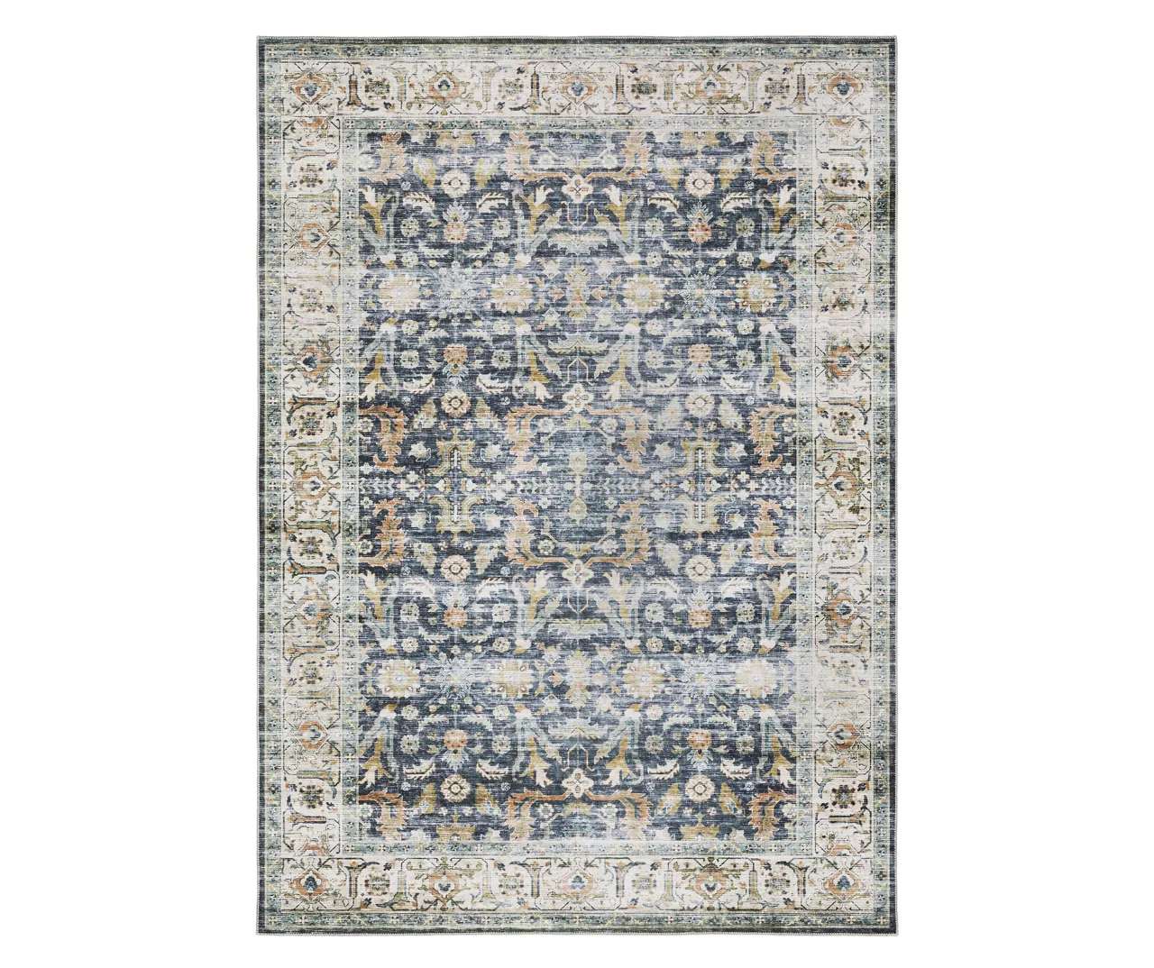 Chandler Blue & Brown Floral Area Rug 3 Chandler Blue & Brown Floral Area Rug - Image 3