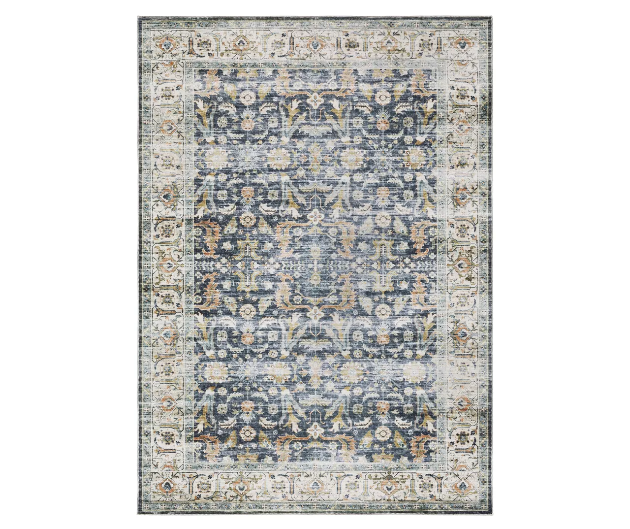 Chandler Blue & Brown Floral Area Rug 5 Chandler Blue & Brown Floral Area Rug - Image 5