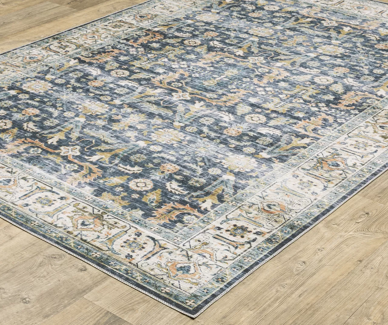 Chandler Blue & Brown Floral Area Rug 14 Chandler Blue & Brown Floral Area Rug - Image 14